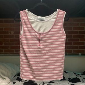 Pink Vintage Layered 90s Tank-top
